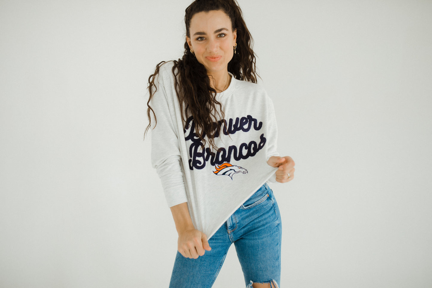 Broncos Crewneck Crop