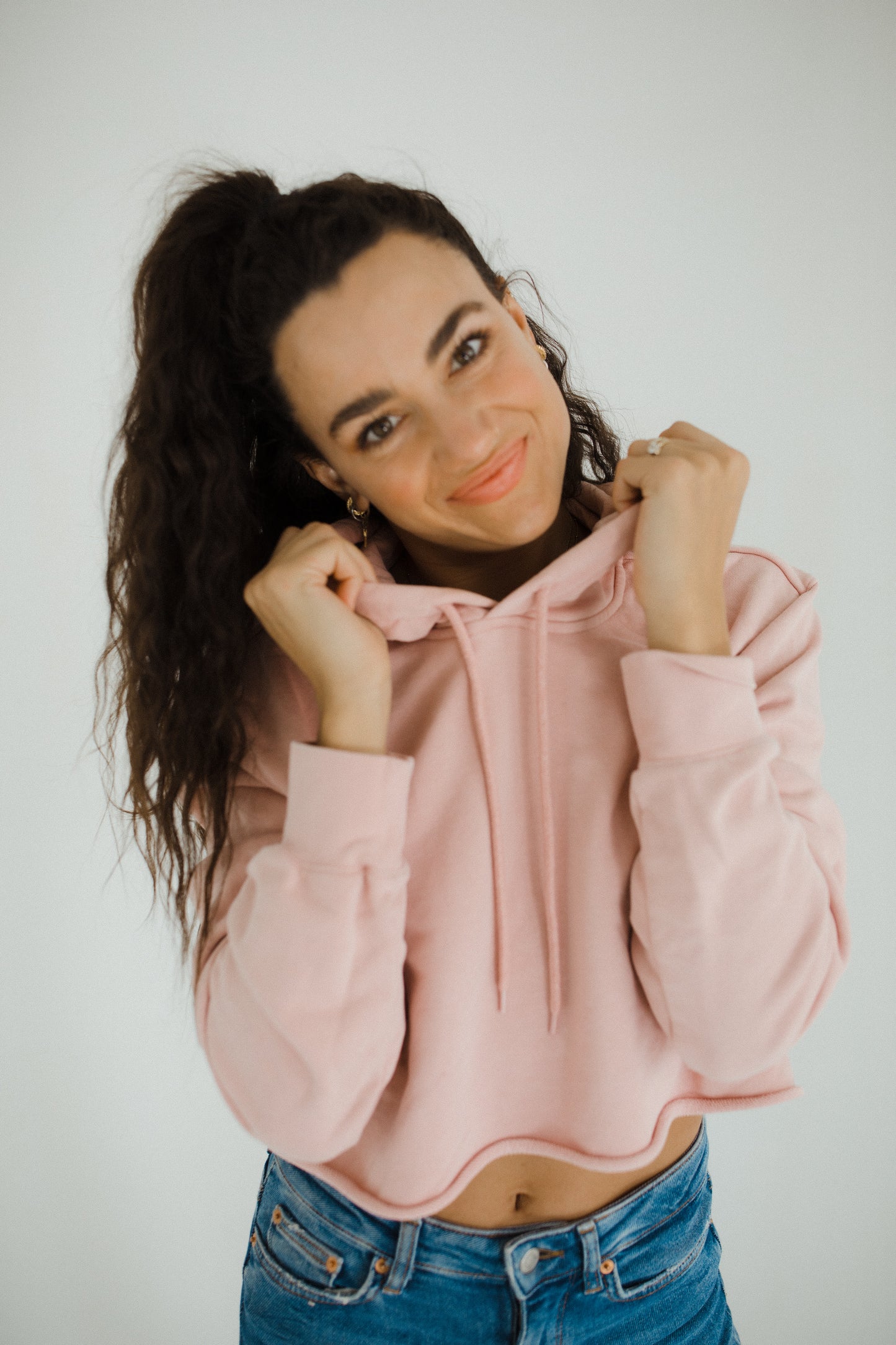 Pink Cropped Sweatshirt