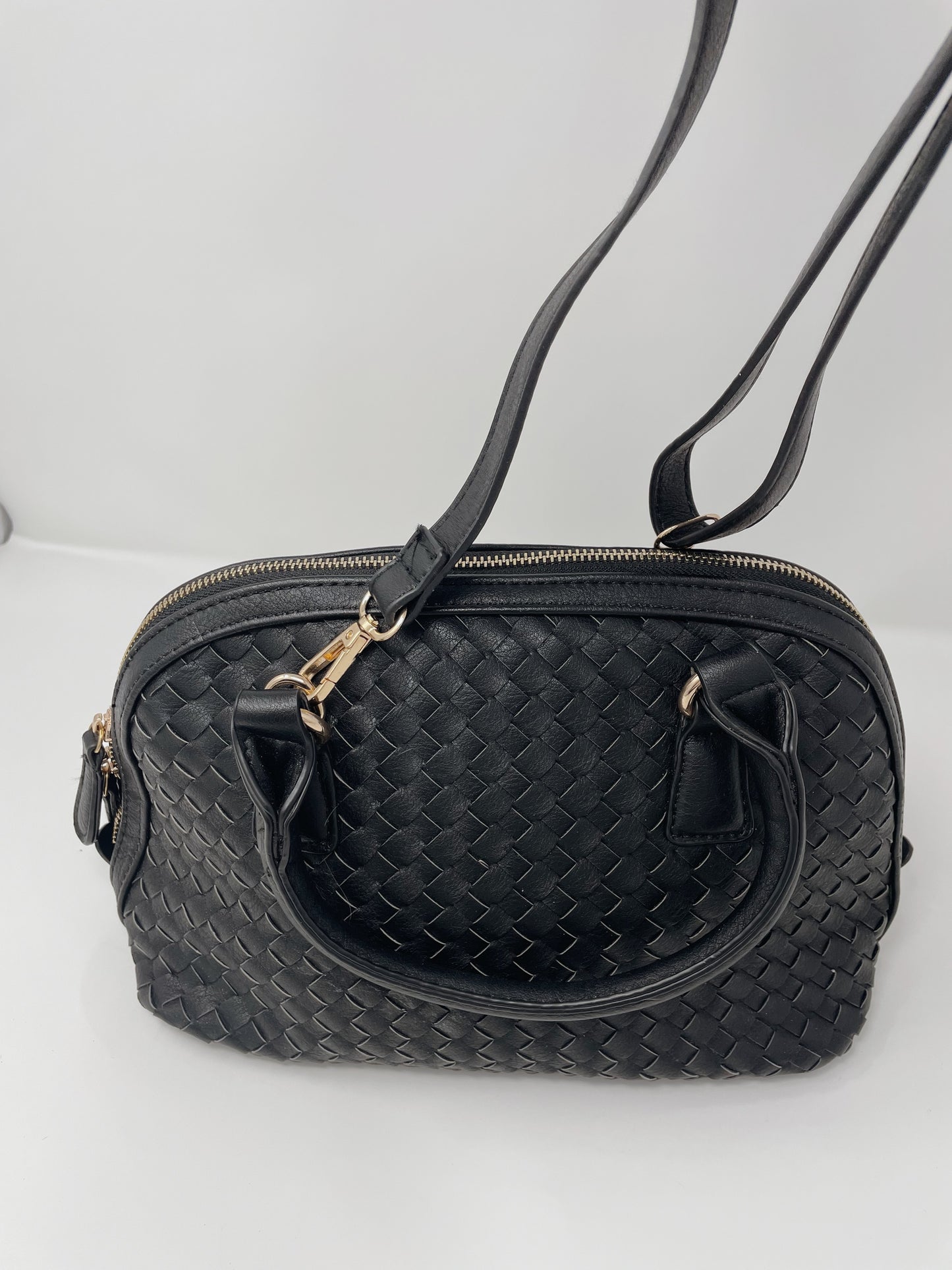 Faux Leather Cross Woven Purse