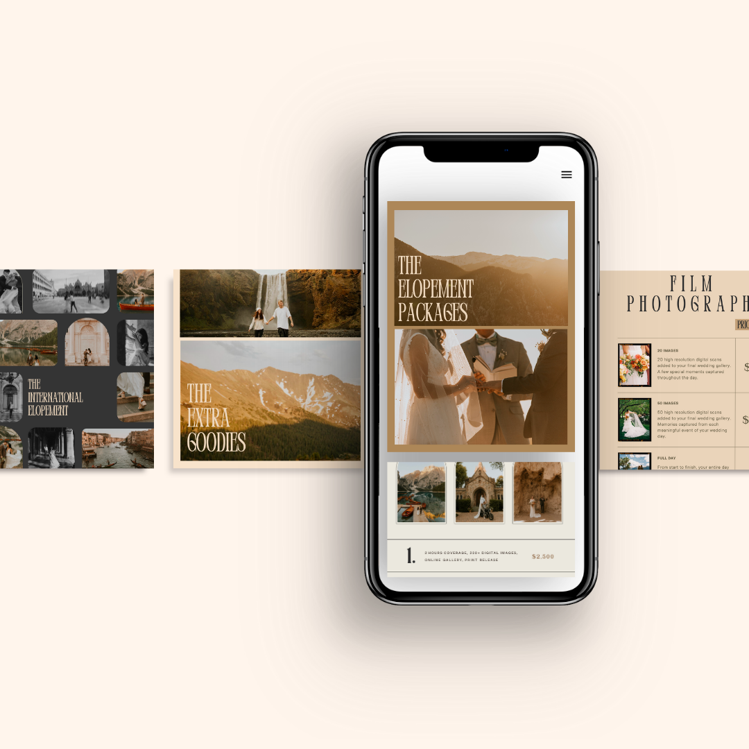 Elopement Pricing Guide: Canva Template