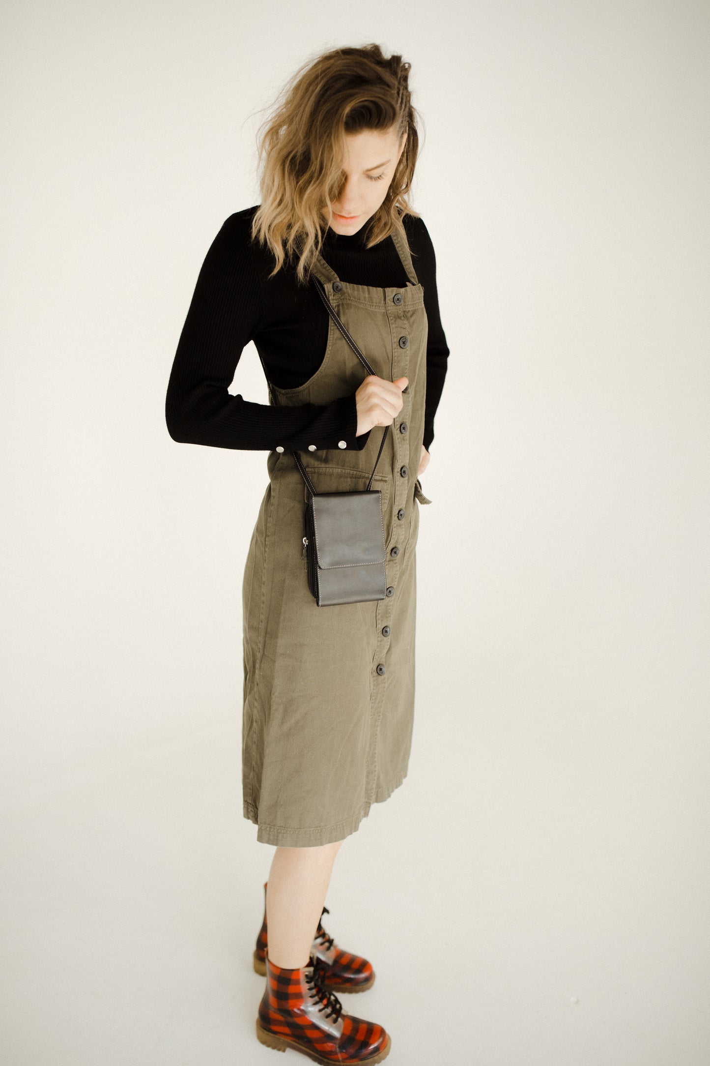 Army Green Overall Dress