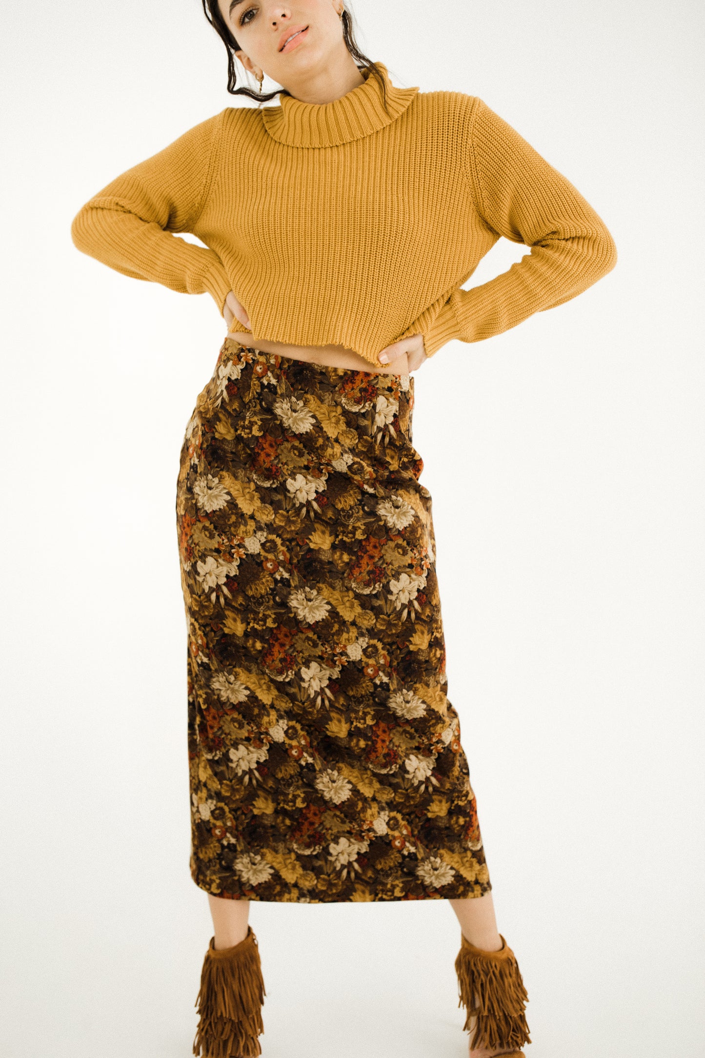 Brown Floral skirt