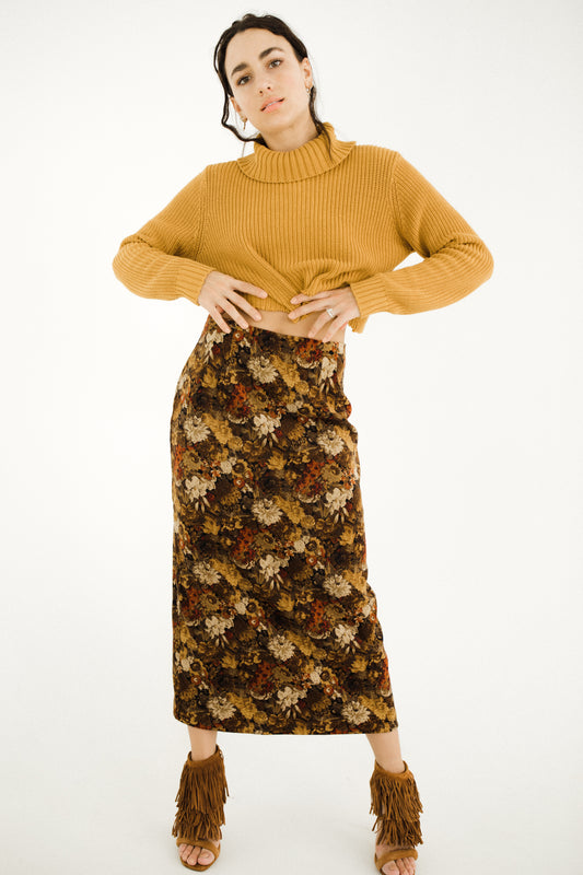 Brown Floral skirt