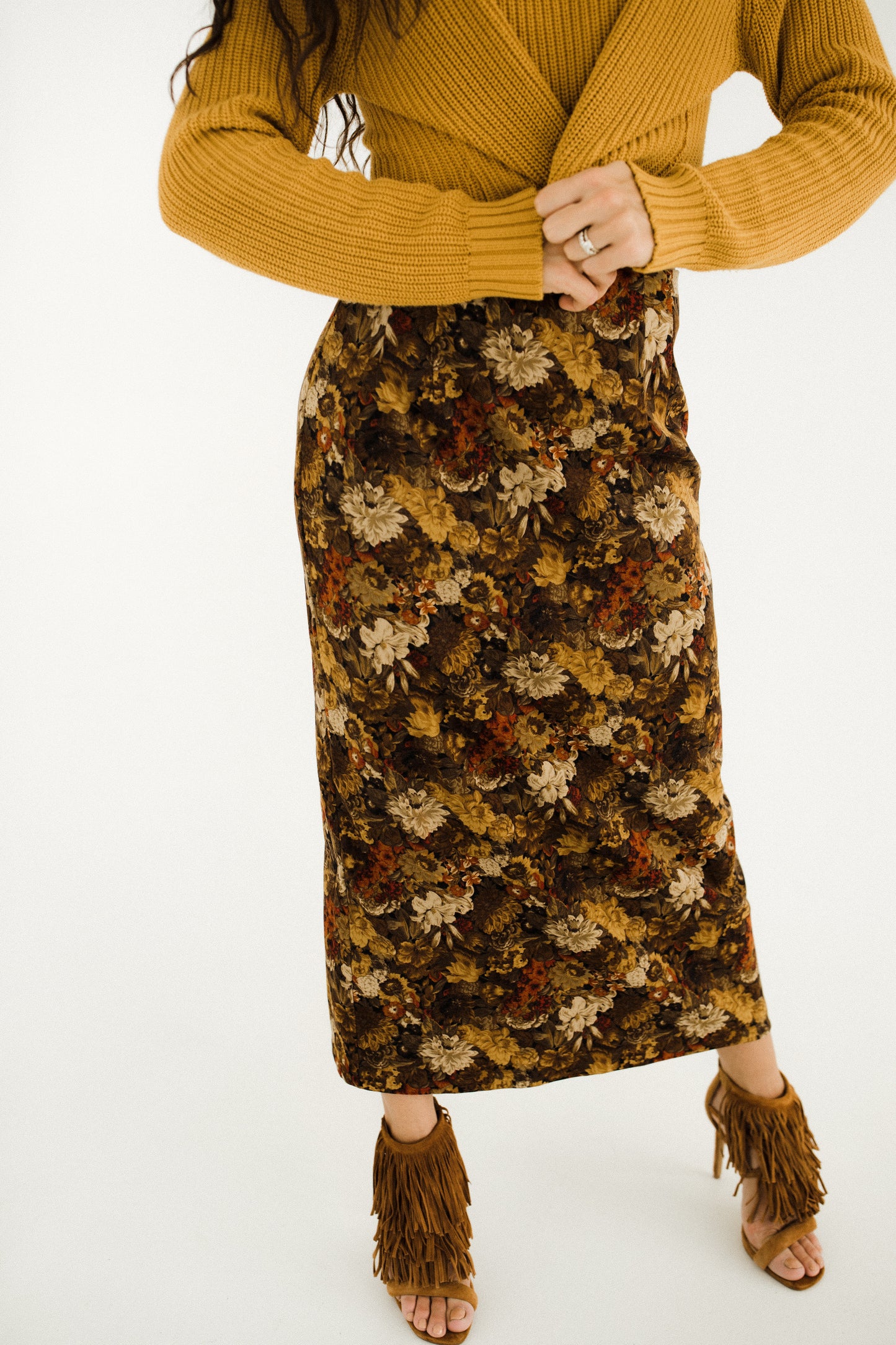 Brown Floral skirt