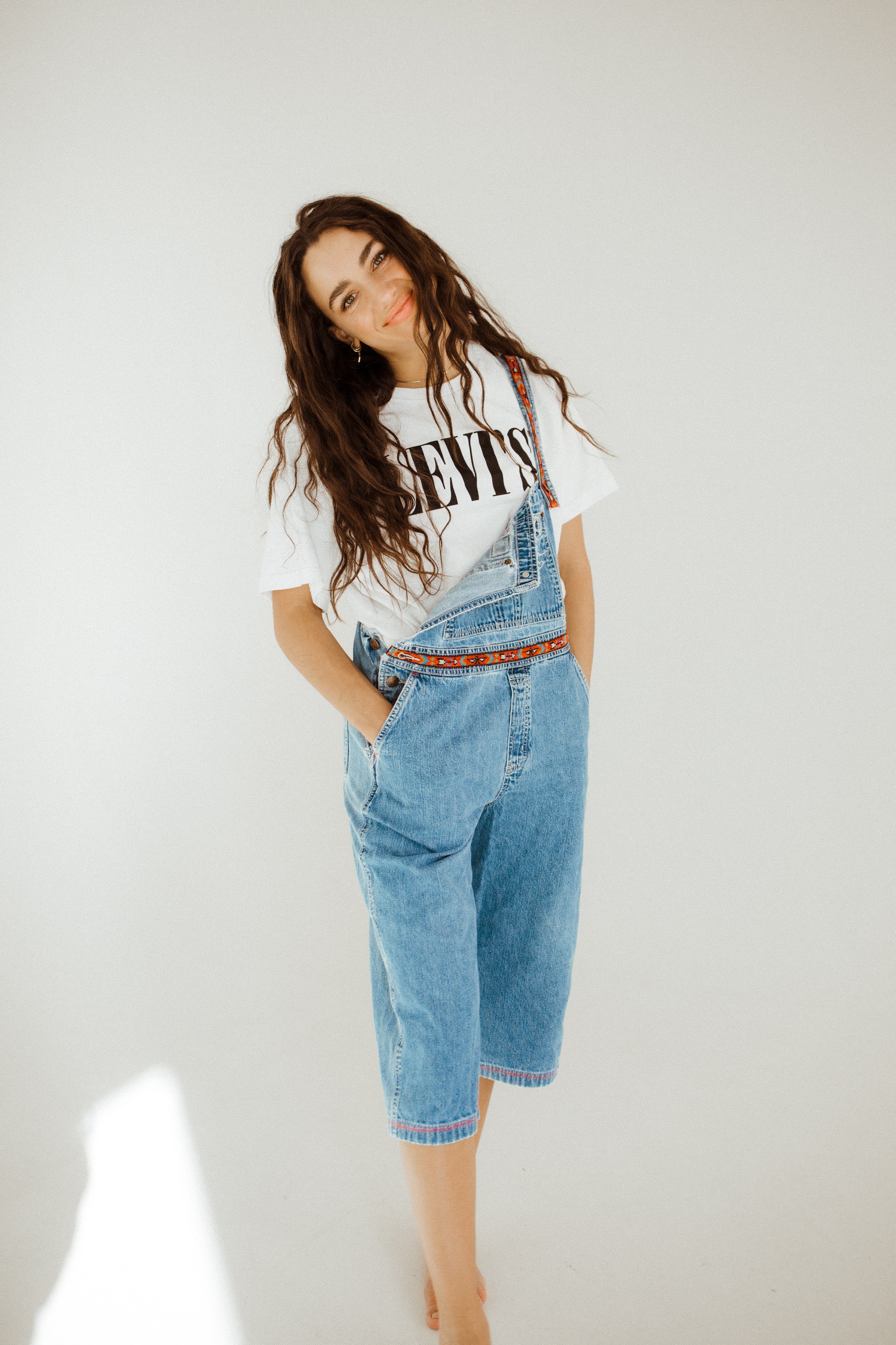 Denim deals overall capris